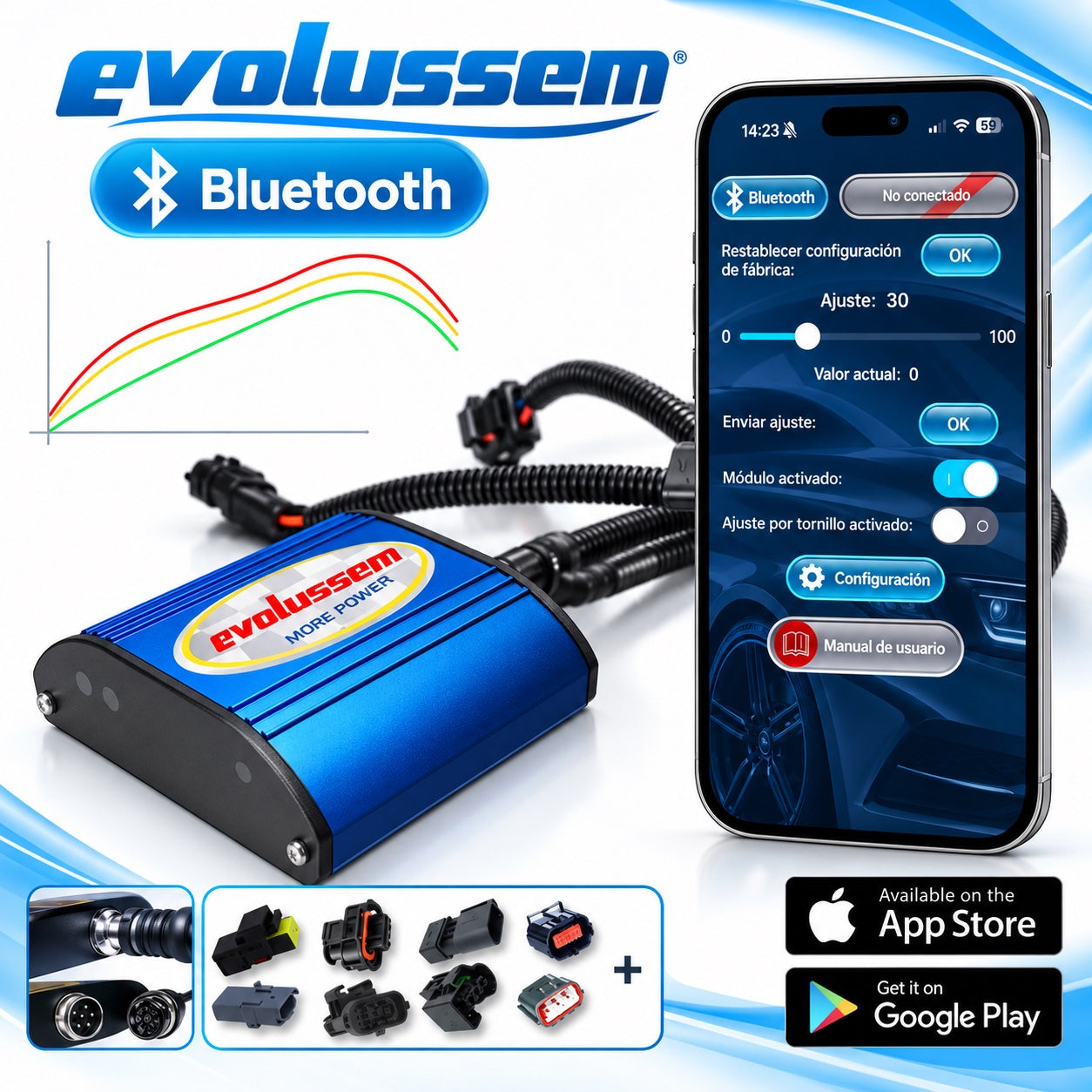 Centralina Aggiuntiva Evolussem Bluetooth Bmw E88 120D 197 Cv guadagno di +41 Cv e +75 Nm
