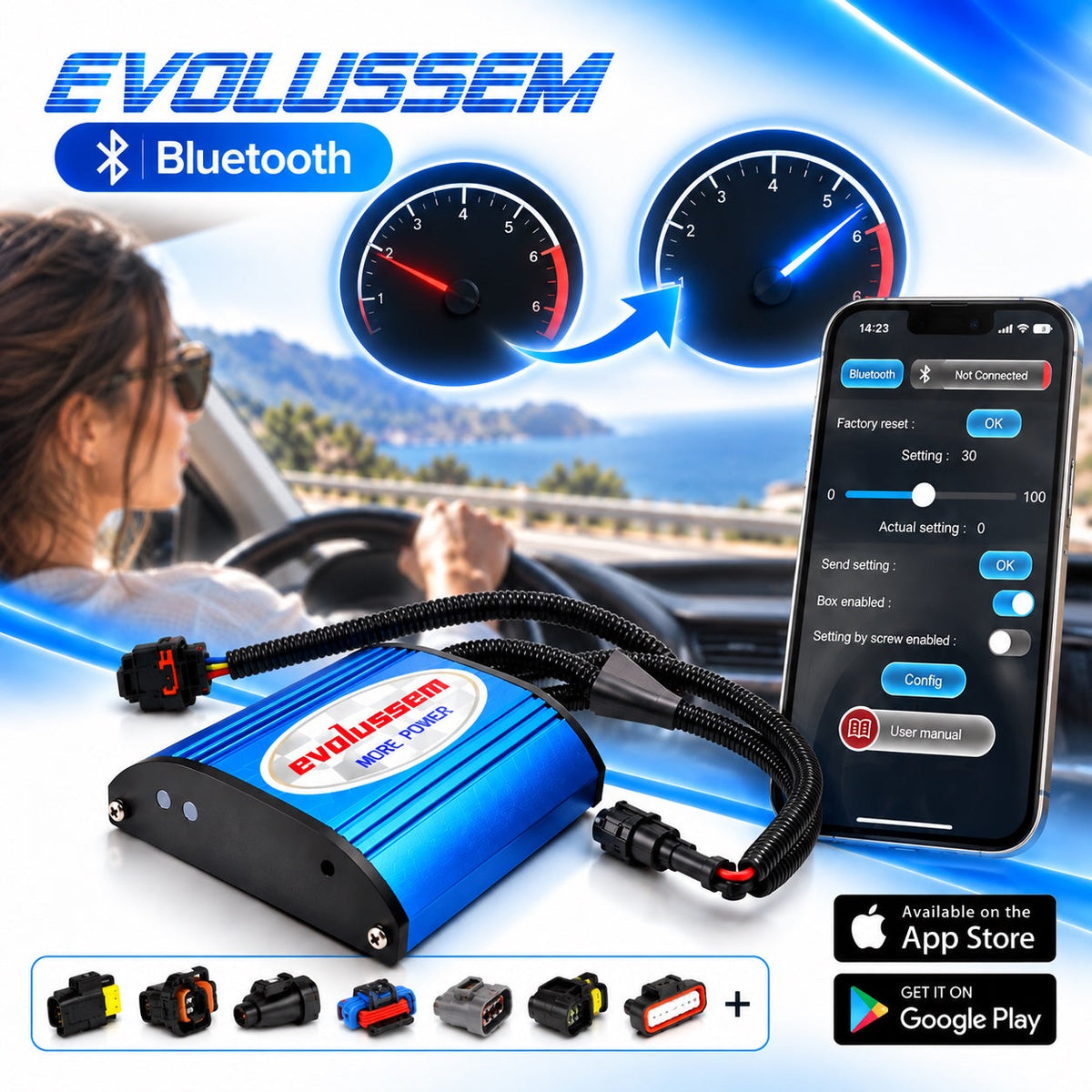 Centralina Aggiuntiva Evolussem Bluetooth Bmw E88 120D 163 Cv guadagno di +37 Cv e +68 Nm — immagine 3